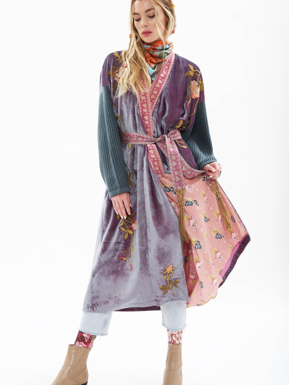 ARATTA Something Magical Velvet Coat: Grape Jam